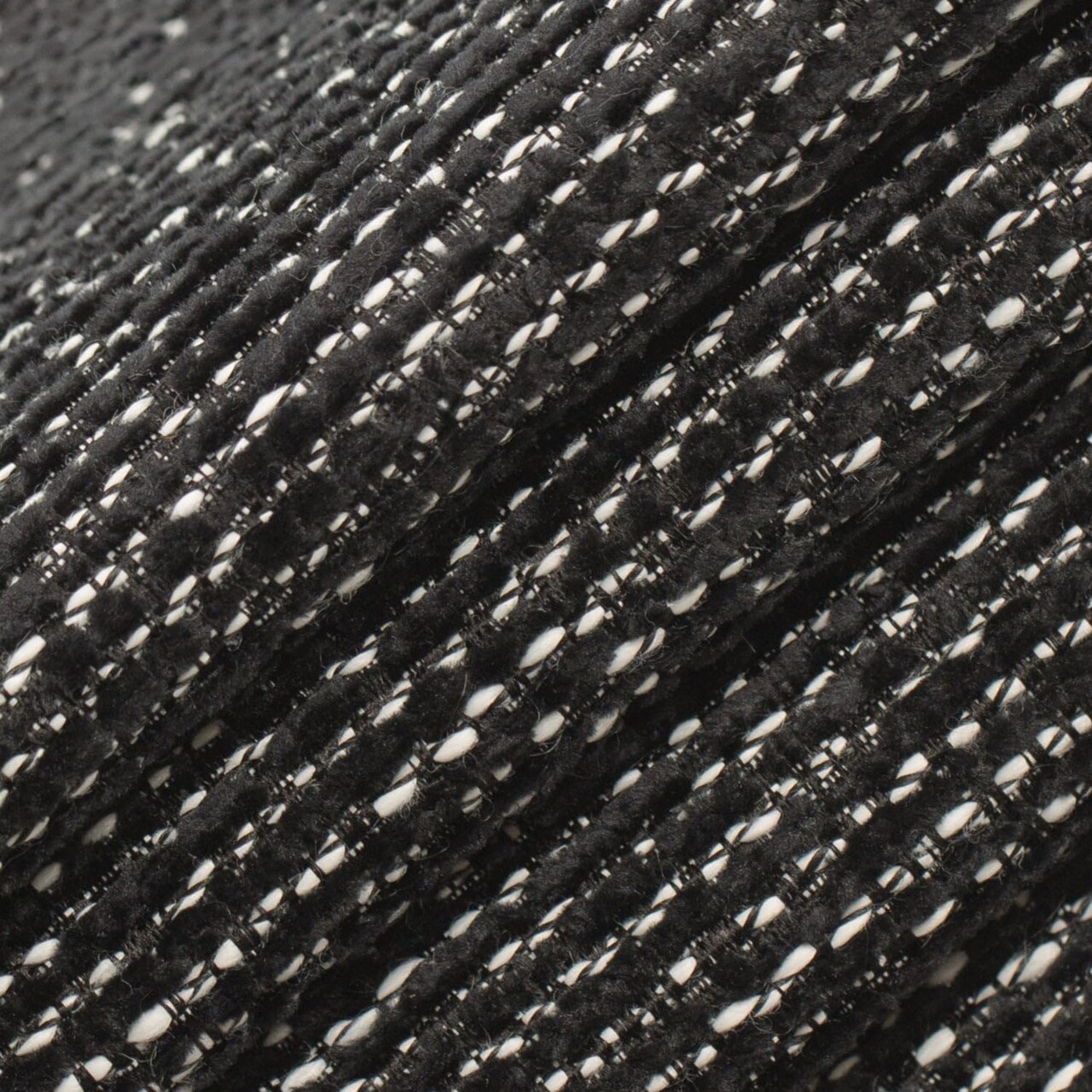 Black Performance Grade Plain Solid Chenille Textures Upholstery Fabric by The Yard - SKU: Brianna Black
